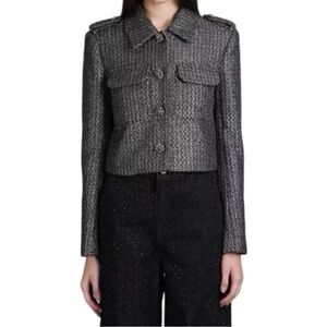 Self-Portrait Metallic Boucle Jacket - US 6